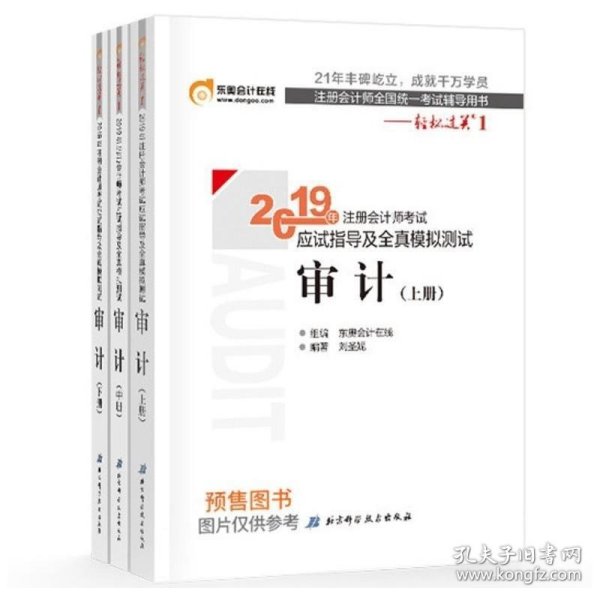 注会会计职称2019教材辅导东奥2019年轻松过关一《2019年注册会计师考试应试指导及全真模拟测试》审计（上下册）