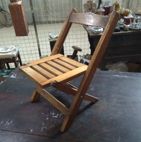 儿童木制折叠椅民国解放年代老式复古怀旧儿童老木质小椅子板凳老折叠椅子老木器