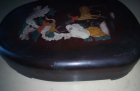精品 镶嵌贝壳松鹤鹿砚台 巨型 很重(现货速发)