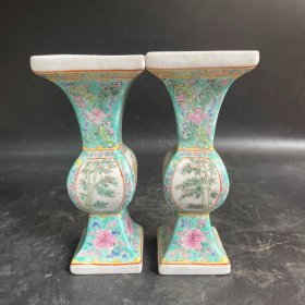 大清光绪年制 全满功粉彩花姑
