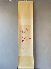 【宝贝名称】手工画 于非安 立轴 工笔花卉
【宝贝尺寸】190x48厘米  
【宝贝画芯】80x35厘米