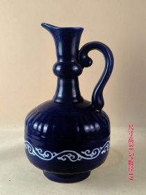 霁蓝釉壶，全品，