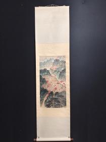 纯手绘 人物 作品 一物一图，实物拍摄 作者:钱松嵒 材质：宣纸 装裱尺寸：210cm×65cm 画芯尺寸：95cm×55cm