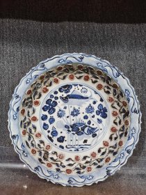 青花釉里红
口径45cm
高度8cm