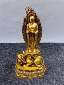 紫铜鎏金地藏王，重2390克