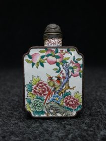 铜胎景泰蓝画珐琅鼻烟壶 景泰蓝（Cloisonne） 尺寸：长宽高4.3/1.7/7厘米