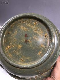 5_旧藏刻字描金赏盘,纯手工制作,布局合理,疏朗分明,主题突出,层次分明,形象逼真,纯手工胎,器形优美,品相完整,成色如图。