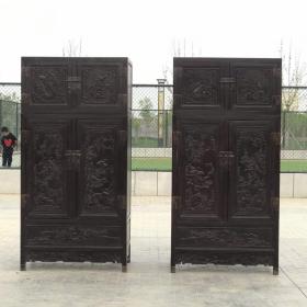 35_下乡拆迁收到花梨木顶箱柜一对完整无缺品相如图!
尺寸单220/110/60公分