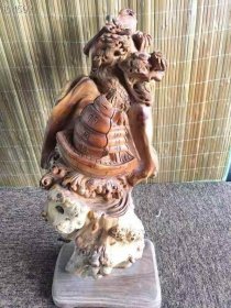 150_崖柏根雕作品，底座黄花梨精做，用料考究，摆件，也可做倒流香台，造型美观奇特，木质细腻纹理清晰酷似黄花梨般的纹理，娟美时尚大方，刻松鹤延年，一帆风顺，如意吉祥，随型而做、自然而然，寓意好，随心随意自在悠然见南山……家居装饰摆设、实用赏玩儿，尽显品味！1_TlzIcN