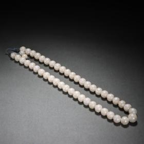 旧藏 珍珠雕刻团寿纹项链