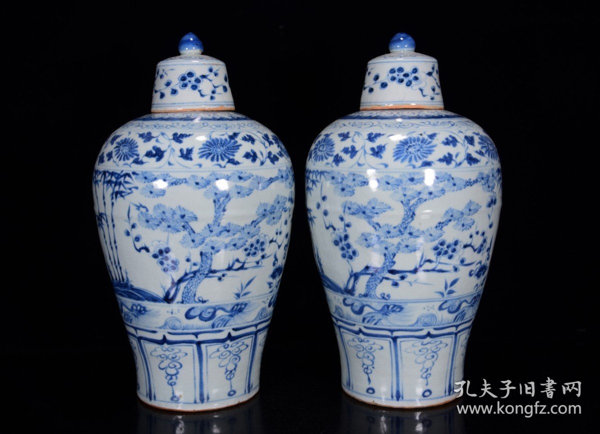 元青花松竹梅纹梅瓶35*18m