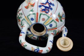 明嘉靖年五彩龙凤纹提壶24*18m