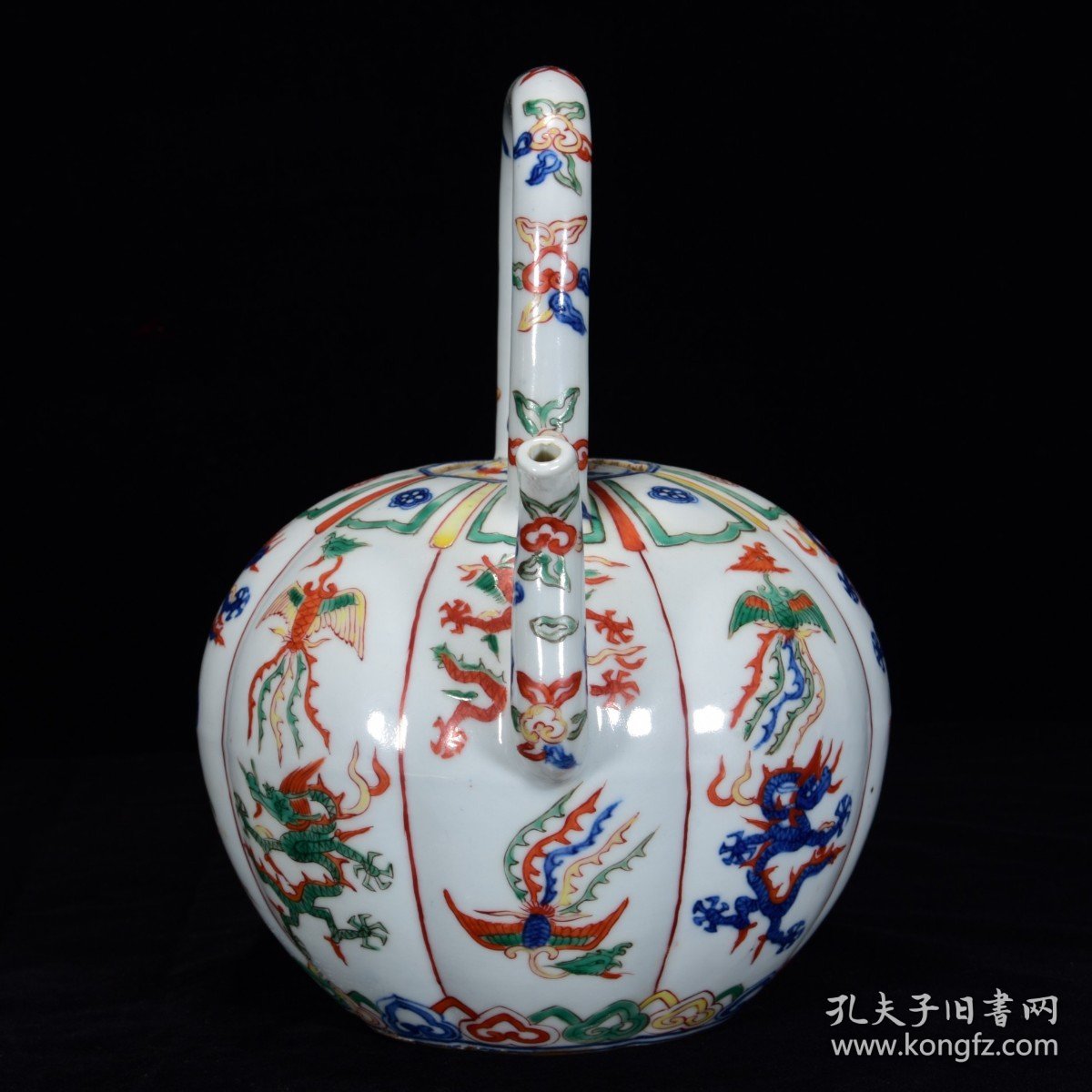 明嘉靖年五彩龙凤纹提壶24*18m