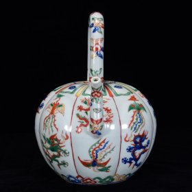 明嘉靖年五彩龙凤纹提壶24*18m