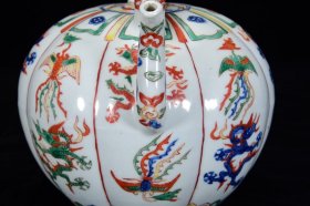 明嘉靖年五彩龙凤纹提壶24*18m