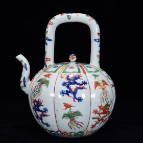明嘉靖年五彩龙凤纹提壶24*18m