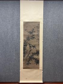 花卉顽石 纸本立轴 画芯尺寸138*47cm