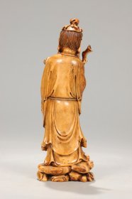清 鹿角雕禄仙翁摆件