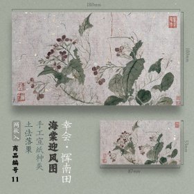 【08-幸会·恽南田-向阳枝头图-谷黄金花纸】传统手工宣纸特制冰箱贴原创国潮伴手礼创意文创中国风书法国画（两枚入）