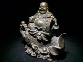 旧藏铜佛像：招财进宝