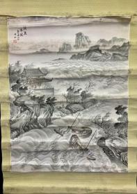 民国画家 赵时㭎　山水洞庭湖　 画芯85-64.5cm