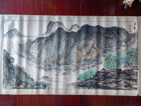 李华英国画《早春》，136cm*68cm