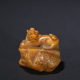 旧藏 寿山石雕瑞兽钮印章