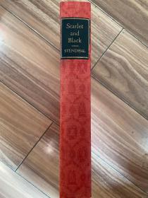 Stendhal Scarlet and Black —— A Chronicle of the Nineteenth Century 红与黑 精美木刻插图 印花布面精装 上书口刷青 书脊标签为小羊皮 带套盒