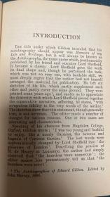 Autobiography of Edward Gibbon   吉本自传     布面精装      Lord Sheffield 原始编辑版  古典学家 J.B. Bury 作序  牛津世界经典丛书    吉本自传的权威版本