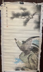 画家麗华老师手绘作品 展翼欲飞（已托画片）商品尺寸：91公分×49公分