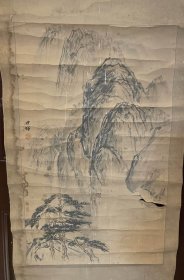 济南老画家陈傑老师手绘山水作品（软画片）商品尺寸：80公分×48公分