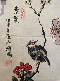 画家徐海鹏老师手绘作品素韵（画片13）商品尺寸：46公分×35公分