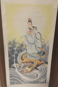 画师边铁生（老鐡）先生手绘禅意人物作品 （挂轴）商品尺寸：130公分×64公分