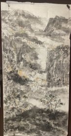 无名无章无款手绘山水作(软画片19)136×68公分