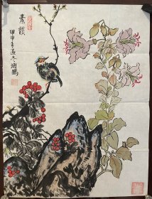 画家徐海鹏老师手绘作品素韵（画片13）商品尺寸：46公分×35公分