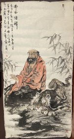 山东画院高级画师陈山老师手绘作品 （已托画片）商品尺寸：135公分×69公分