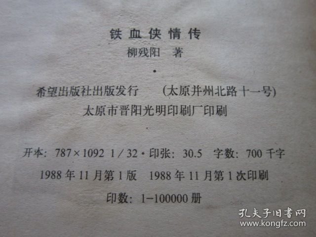 武侠 铁血侠情传 中册