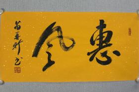 苗再新书法作品【惠风】软片68*34cm —中国美术家协会理事，中国美协中国画艺委会委员，中国美术家协会会员，文化部国家主题性美术创作项目专家指导委员会委员，中国画学会常务理事，中国国家画院研究员，中国艺术研究院中国画院研究员，中央文史馆书画院研究员、北京大学艺术学院、中国人民大学艺术学院和中国国家画院高研班导师、北京文史馆馆员、北京美协中国画艺委会副主任、武警部队美术书法研究院副院长。