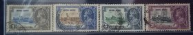 香港1935年乔治五世银禧邮票信销4枚全