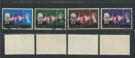 香港1966年C15纪念丘吉尔邮票信销一套4枚全