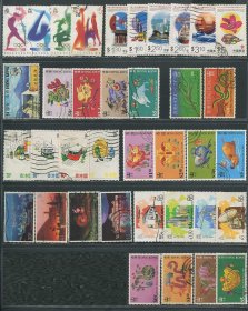 香港信销二轮生肖蛇兔牛-一轮蛇-香港之夜-奥运-回归-交通邮票等10套37枚