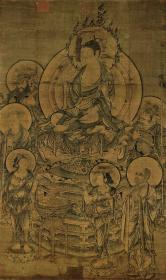 如来说法图
纵188.1厘米，横111.3厘米  收藏在台北故宫博物院  宋代   国画宣纸绢布艺术微喷画芯 名画复制 原作版画