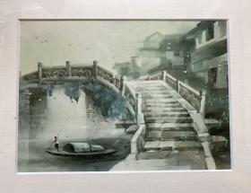 【精品水彩名家真迹 故乡】鲁恒心  《故乡》入选第四届全国 水彩、粉画展，作品曾多次参加海内外交流展并被多家机构收藏。