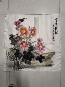 墨雨国画 尺寸66*66cm李悌南, 笔名墨雨,1946年9月生,陕西大荔人,中共党员,中国美术家协会会员,国家一级美术师,现任职于渭南市艺术研究所,专业画家。