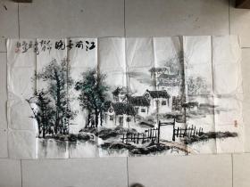 刘啟鹍国画《江南春晓图》6平尺