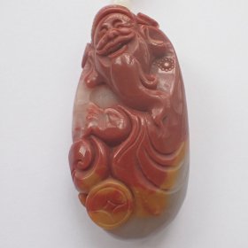 新疆戈壁彩玉-财神把件