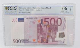PCGS66欧盟2002年德国500欧元纸币（X04607240879）