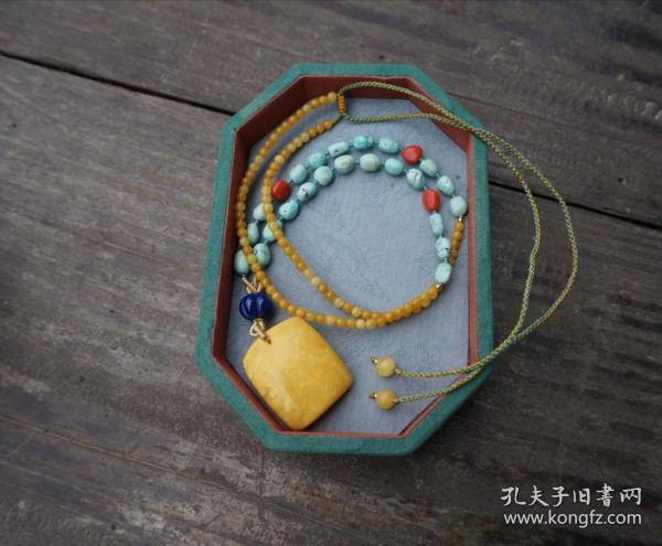 。【光漪】老蜜蜡松石设计项链
