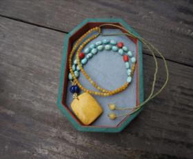 。【光漪】老蜜蜡松石设计项链