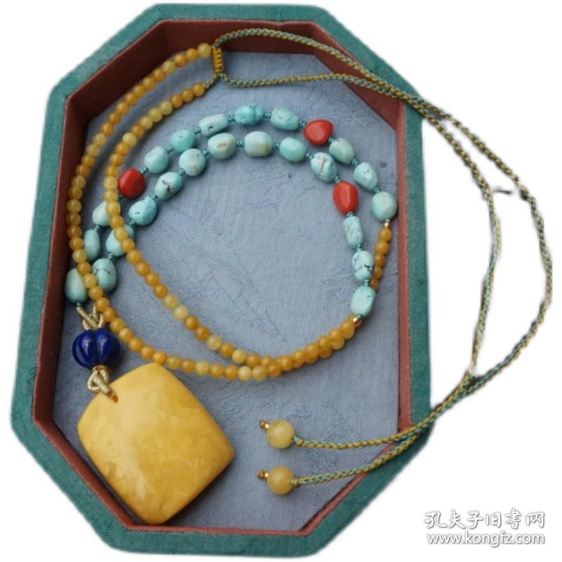 。【光漪】老蜜蜡松石设计项链